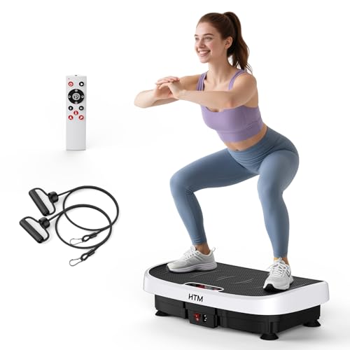 Vibration Plate Exercise Machine - 330lbs Weight Capacity, 120 Speed Levels, 5 Program Modes - Full Body Workout for Home Fitness, Toning & Wellness, LED Display, Low Noise Motor Blue