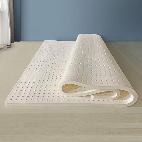 Latex-Matratzenauflage – Weiche, tragbare Matratzenauflage aus Naturlatex, druckentlastend, weich und atmungsaktiv, 2,5 cm, 135 x 200 cm