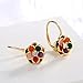 Amy and Annette 14K Gold Plated and Floral Leverback Earrings with Crystals