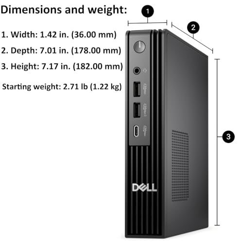 Image of Dell Pro Micro Plus Desktop Computer, Intel Ultra 7 265, 32GB RAM 1TB SSD
