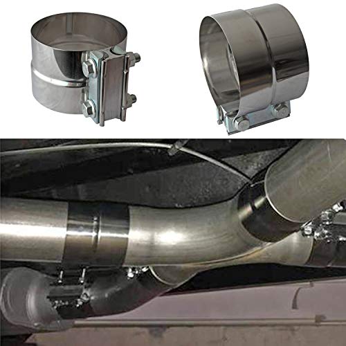 Image of 4 inch Inch Exhaust Clamps Stainless Steel Muffler Band Clamp for 4 inch Inner Diameter to 4.5 inch Outer Diameter Turbo Downpipe Tip Exhaust Pipes Connection (2 Pack)