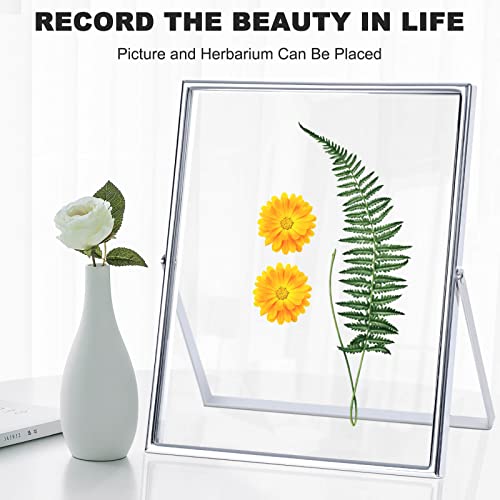 Iziddo 8X10 Silver Floating Picture Frame Set Of 2, Gift Metal Glass Photo Frames, Only For Tabletop Display Vertically (Silver, 8X10) #TOP1
