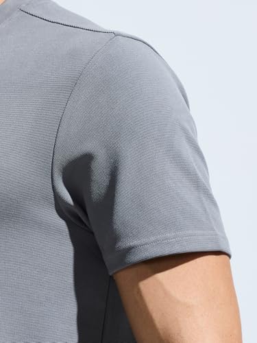 Image of Men Wrinkle Resistant Moisture Wicking T-Shirt with Stylish Chest Logo|Men Sports Tshirt|Moisture Wicking T-Shirt