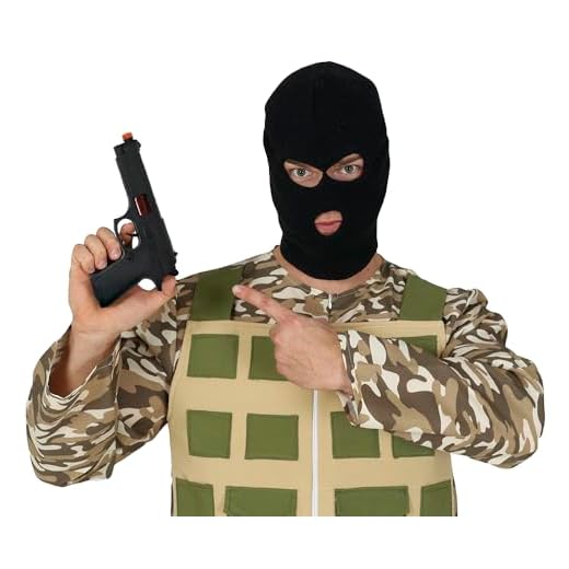 FIESTAS GUIRCA | Pistolet Jouet Noir (23 cm) - Accessoire pour Costume de Policier, Militaire ou Voleur - Idéal pour Halloween, Carnaval et Fêtes Déguisées - pour Enfants et Adultes - Noir