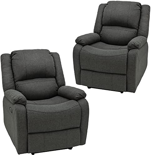 RecPro Charles Collection | 30" Zero Wall RV Recliner | Wall Hugger Recliner | RV Living Room (Slideout) Chair | RV Furniture | RV Chair | Cloth (2 Chairs, Fossil)