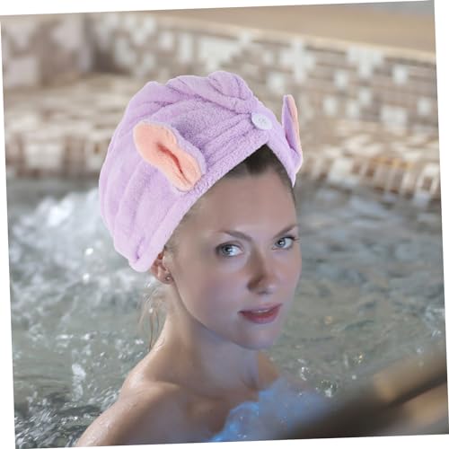 FOMIYES 2 Peças Chapéu De Cabelo Seco Com Orelhas De Coelho Toalha De Secagem Rápida Toalha De Secag