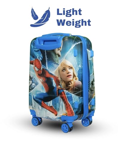 Image of ADSON Abs Kids Trolley 360 Rotating Luggage 360 Degree Wheels Spiderman Non-Breakable 20 Inch Kids Hardsided Suitcase with 4 Wheels, 360 Degree Wheel Travel Trolley Bag (Design 14)