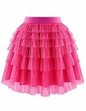Matière：Conçue en tulle doux, cette jupe tulle femme à multiples volants offre une sensation de légèreté et un mouvement gracieux. La taille élastique haute confère un ajustement parfait et un confort toute la journée, sans compression.