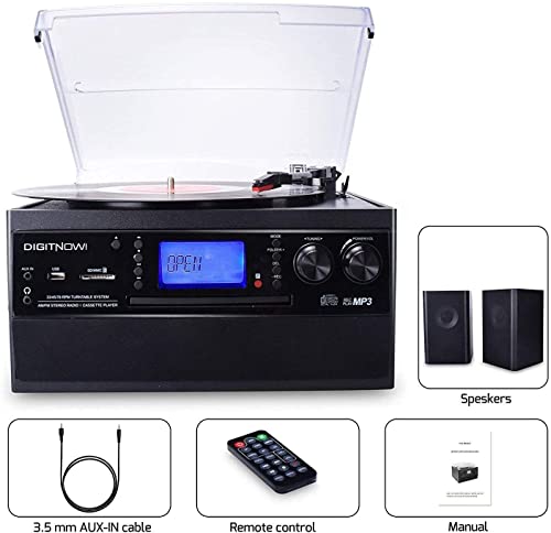 DIGITNOW! Lecteur de disque vinyle Bluetooth, tourne-disque pour CD, cassette, radio AM/FM et entrée auxiliaire, port… - Les Beatles, Paul McCartney, John Lennon, RIngo Starr, George Harrison DIGITNOW! Lecteur de disque vinyle Bluetooth, tourne-disque pour CD, cassette, radio AM/FM et entrée auxiliaire, port… – Image 7