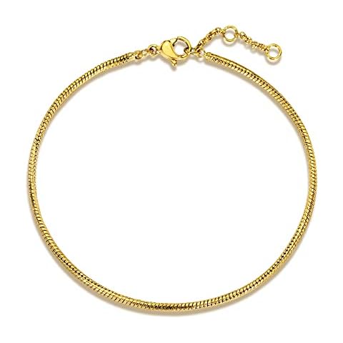 MTMY Gold Snake Chain Bracelet for Women,18K Gold Plated Snake Link Bracelet Dainty Adjustable Herringbone Link Chain Bracelet Jewelry Gift Cover