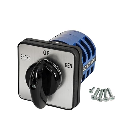 Lizixny 30 Amp Manual Transfer Switch - 3 Position (Shore/Off/Gen) Heavy Duty Rotary Selector Switch for RV & Generator 120V/240V AC for RV Marine Truck Motorhome