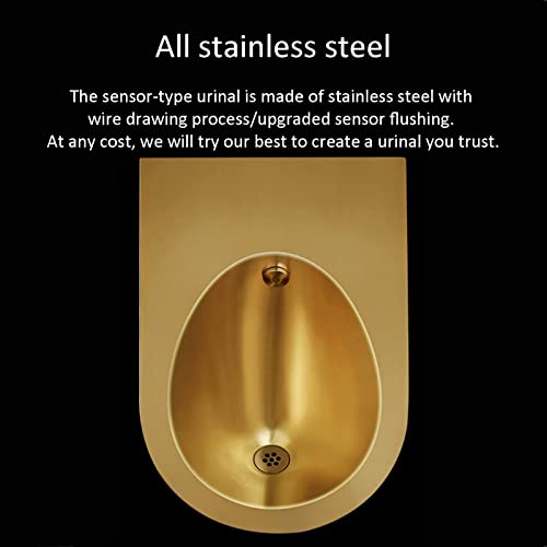Sanitario moderno baño WC en acero inoxidable para uso doméstico, vertical con sensor inteligente montado en pared, color Rose Gold miniatura 3