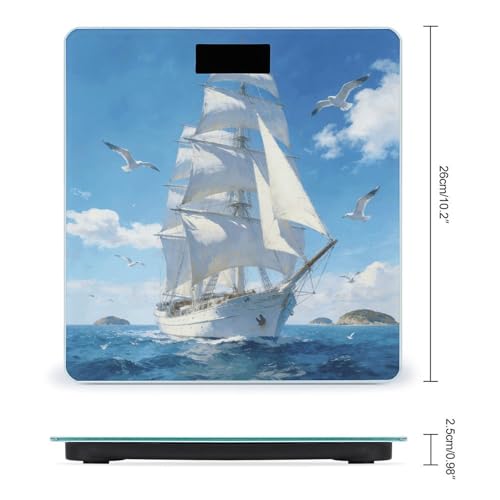 Báscula digital para baño con vidrio templado y pantalla LCD miniatura 2
