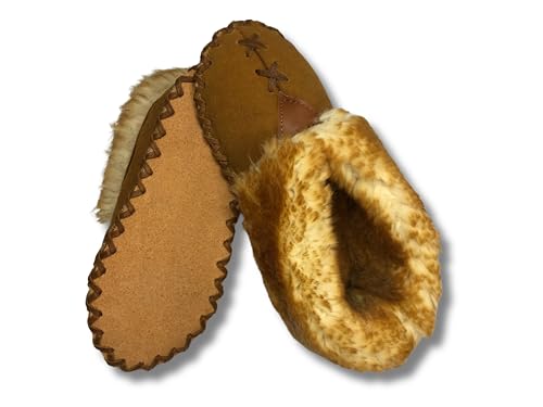 Women's/Men's Sheepskin Slippers Genuine Shearling fur (Size10 = 10.7 in)4
