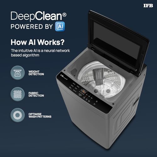 Image of IFB 6.5 Kg 5 Star with Deep Clean Technology, AI Powered, Fully Automatic Top Load Washing Machine (TL650MG1, ActivMix, Aqua Energie, Med Grey)