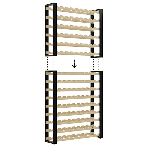 Lenmar Serie RW Portabottiglie in Legno per Bottiglie, Loft 135, 195 x 104 x 27, per 135 bottiglie, vino, portabottiglie, cantina, scaffali, portabottiglie - immagine 4