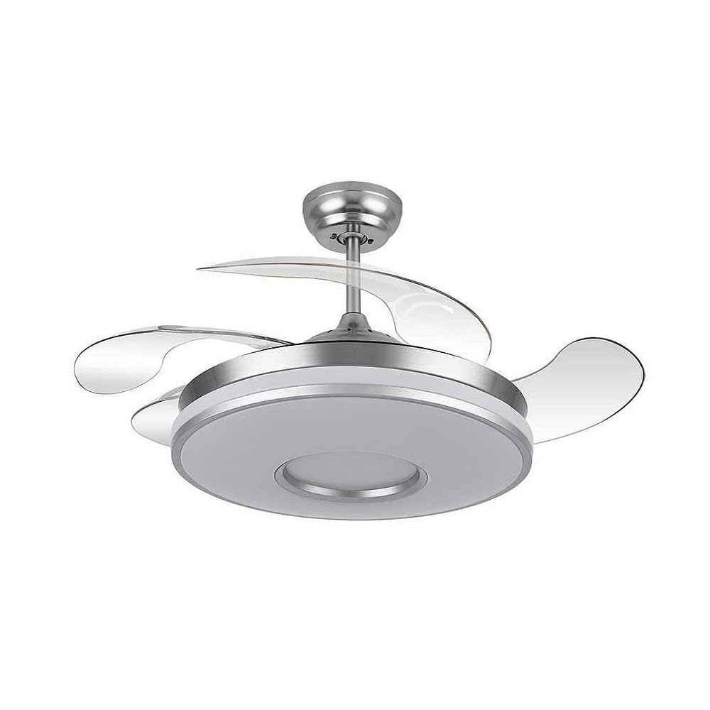 DANI chrome LED ceiling fan with DC motor FABRILAMP
