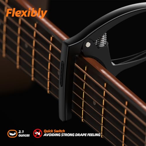 Tanmus Guitar Capo,Tanmus 3In1 Zinc Metal Capo For Acoustic And Electric Guitars (With Pick Holder And 4Picks),Ukulele,Mandolin,Banjo,Guitar Accessories thumb #4