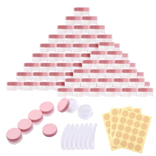 Lot de 71 boîtes vides transparentes de 5 ml - Avec couvercle - Pour échantillons de voyage - Pour le remplissage de cosmétiques, lotions, crèmes