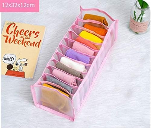 Underwear Drawer Organisers Set Of 3 Closet Dividers Underwear Storage For Socks,Bras,Scarves and Ties Foldable Wardrobe Storage Boxes (Pink) - Image 5
