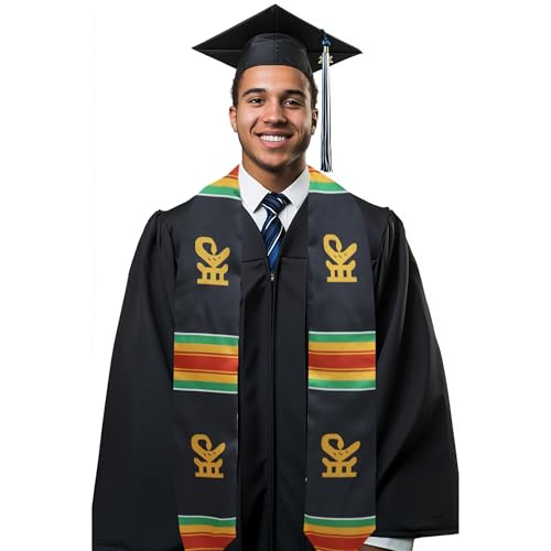Black Grads Scarf West Africa American Sankofa Bird Black Graduation Stole Scarf4