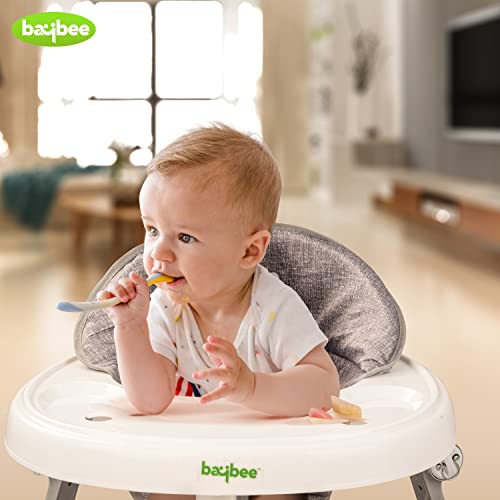 Image of Baybee Moono Round Baby Walker for Kids with Push Handle, 4-Level Height Adjustment, Musical Toy Bar | Activity Walker for Babies 6-18 Months (Grey)