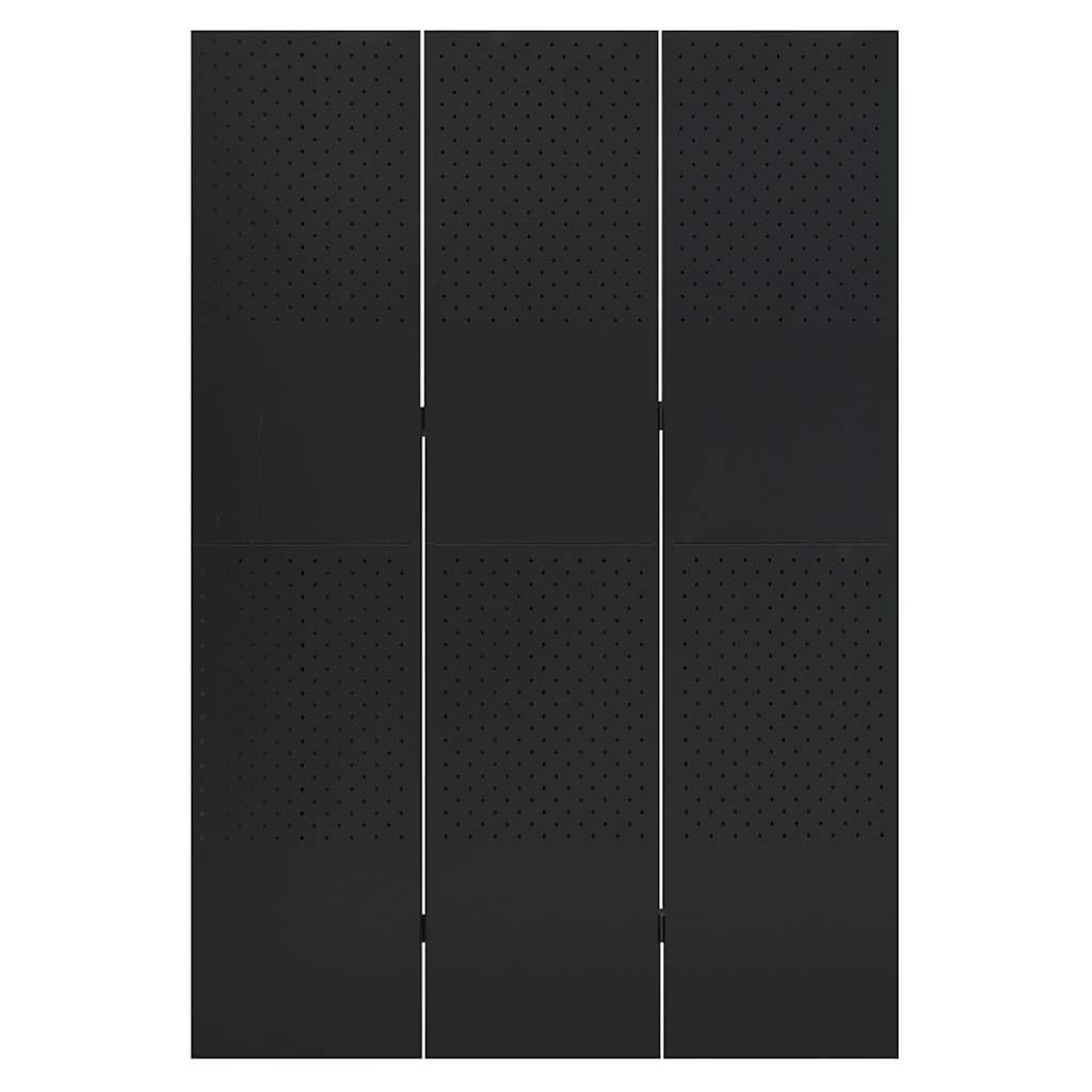 Parawan z 3 panelami 120x180 cm stal czarna