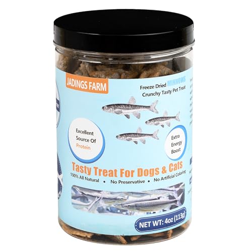 JADINGSFARM Minnows - 4 oz Freeze Dried Minnows for Cats & Dogs - 100% Natural Premium Cat Treat Dog Treat (4 oz)