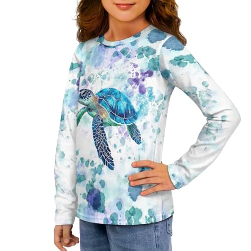 Image of WELLFLYHOM Long Sleeve T-Shirt for Boys Girls 3-16 Years Old Tee Tops Crewneck Pullover Shirts Fall Outfits