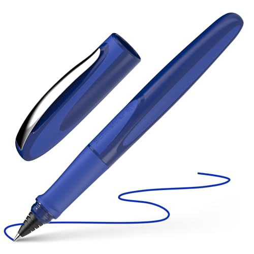 Schneider Stylo roller Ray 187815 (rechargeable avec cartouches d'encre standard, convient aux droitiers et aux gauchers), bleu spatial