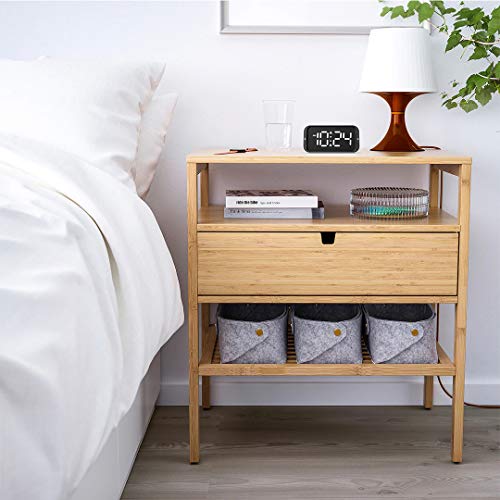 LIELONGREN Small Digital Alarm Clock for Heavy Sleepers with 100dB Extra Loud Alarm, USB Charger, Dual Alarm, LED Display, Battery Backup, Desk/Bedside Alarm Clock for Bedroom - White