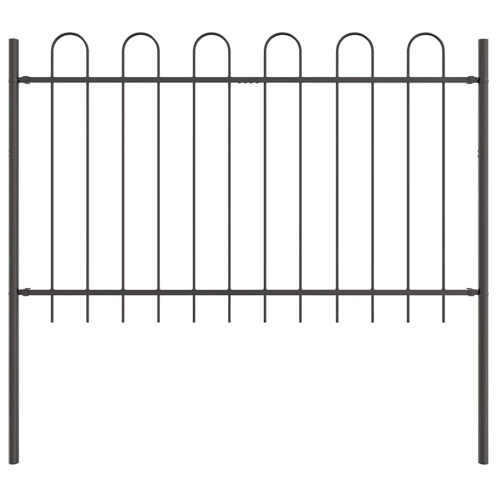Garden Fence Boxtel Grey 1.7 x 1 m Powder Coated Steel Outdoor Boundary Panel Weather Resistant Decorative Garden Screening for Patio and Terrace