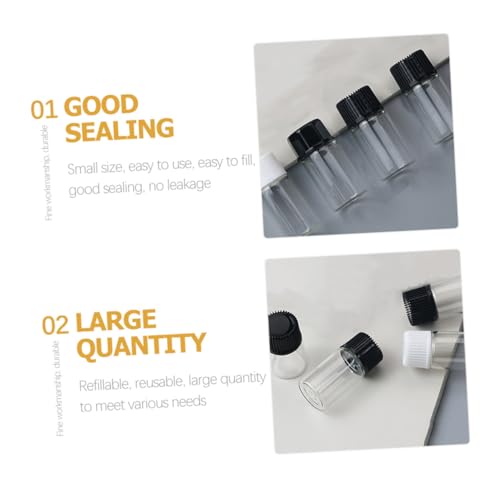 COMPUKAS 50個 透明精油瓶 小け用化粧品ボトル ガラス製漏れ防止設計 軽量密封容器 旅行 アウトドア用携帯コスメボトル