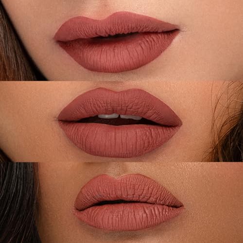 Image of SUGAR Cosmetics - Smudge Me Not - Liquid Lipstick - 12 Don Fawn (Yellow Brown) - 4.5 ml - Ultra Matte Liquid Lipstick, Transferproof and Waterproof, Lasts Up to 12 hours
