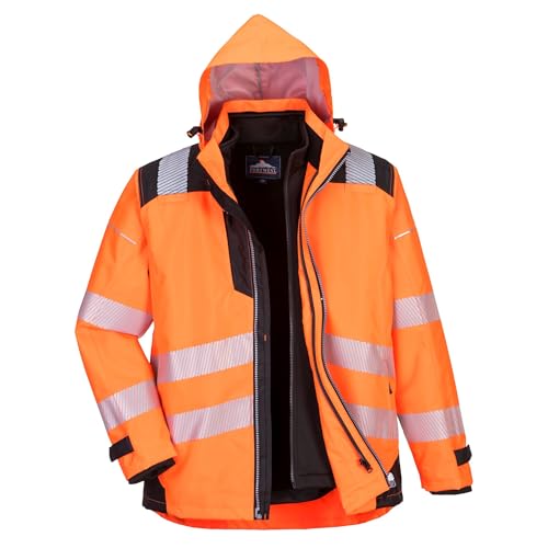 Portwest PW3 PW365 Hi Vis Three Way Jacket Splash Finish