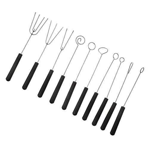 OFFSCH 10Pcs Stainless Steel Chocolate Dipping Essential Baking Supplies for Fruits Nuts and Candies for DIY Chocolate and Cake Decorating