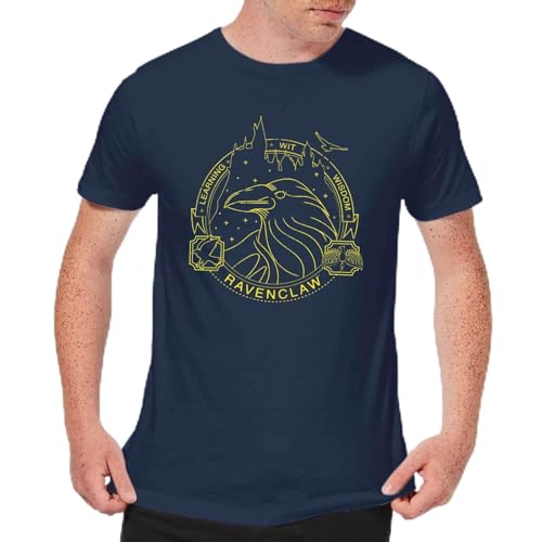 Harry Potter Ravenclaw Raven Badge Men's T-Shirt - Navy XL