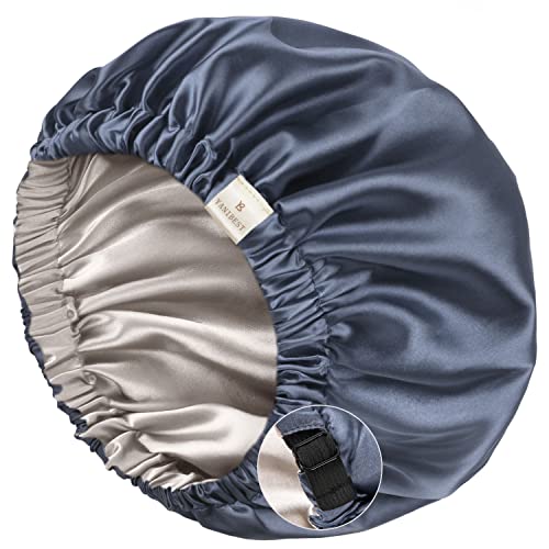 YANIBEST Silk Bonnet Satin Bonnet for Sleeping Women Men, Adjustable Double Layer Hair Bonnet for Curly Braids Reduce Frizz