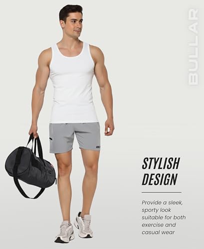 Image of BULLAR Premium Polyester Training Shorts Combo, Gym wear, Running, Sports,Workout Dryfit, Quick Dry Shorts with Drawstring