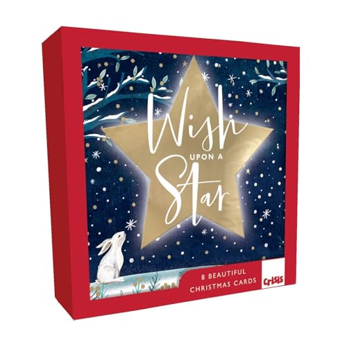 SECOND NATURE Crisis Charity Christmas Cards Box Of 8 Hare & Star Cards Support Homelessness - Charity Whimsical Design, Heartfelt Message, Eco-Friendly, Xmas Wishes, Meaningful Greetings