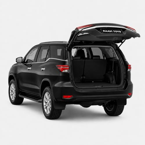 Image of Fortuner 1:32 Scale Die-Cast Pull Back Metal SUV Car | Openable Doors, Boot, Light & Musical Toy for Boys | Realistic Design with Smooth Action Premium Toy Car for Kids (Black)