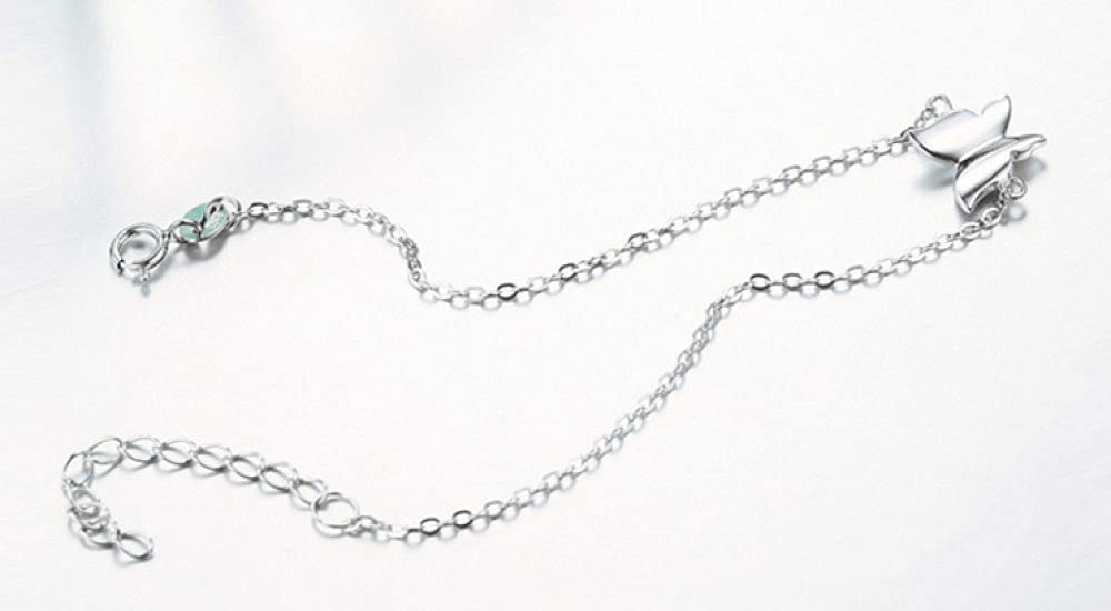 Braccialetti a catena con polsino in argento sterling alla moda, Bracciale in argento sterling 925 da donna Bracciale a farfalla di moda Bracciale da donna squisito Bracciale in argento sterling con g