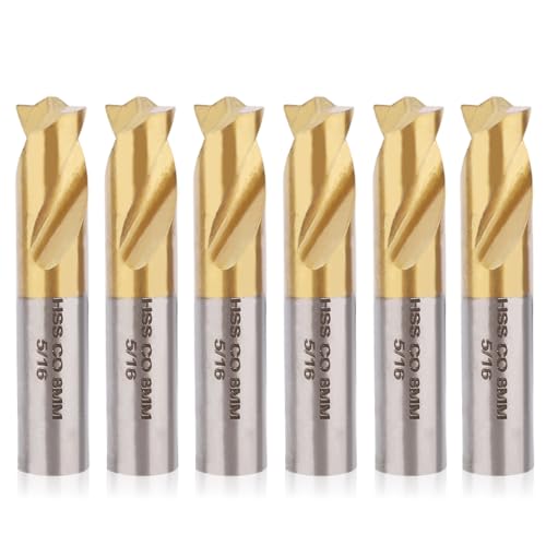 Image of 6pcs Spot Weld Drill Bit, 5/16 inch/8mm High Speed Cobalt Steel Spot Welder Cutter Titanium Coated Equipment Attachment Welding Removal Tool Parts Accessories
