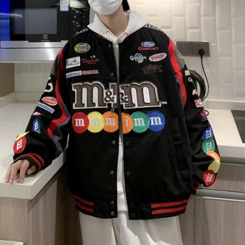 HZCX FASHION Mens Womens Varsity Badges Baseball Jacket Unisex Uniform Sport Coat Motorcycle Button Down Bomber Jackets2