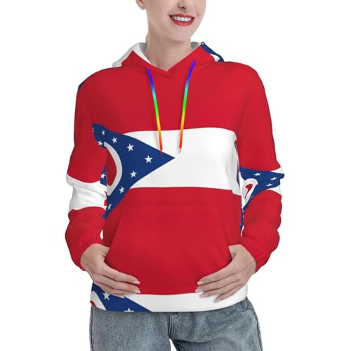 Sweat à capuche Ohio femme : vêtements d'hiver doux à poche kangourou
