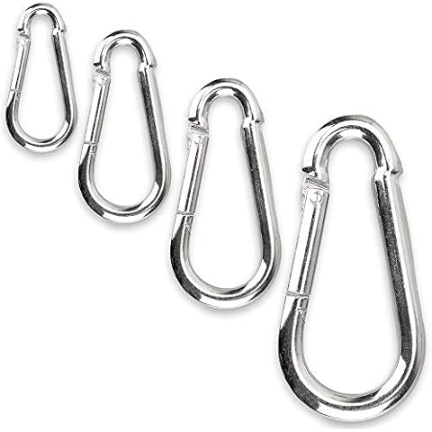 C.P. Sports Karabinerhaken 80mm x 8 mm & 60mm x 6mm 1-60 Stück Karabiner Haken Schnapphaken Cover