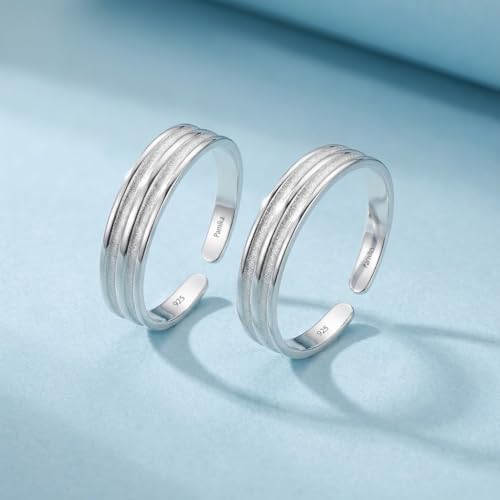 Image of MJ 925 Simple Yet Elegant Silver Toe Rings (Leg Finger Rings) in Pure 92.5 Sterling Silver for Women | With Certificate of Authenticity | Chandi Bichiya |