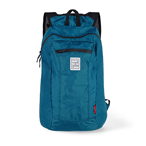 Legami - Zaino pieghevole, Ultra leggero, Pieghevole, Resistente all'acqua, Custodia inclusa, 2 Tasche laterali, Tasca frontale con zip, Spallacci imbottiti, 15 L