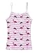Sportoli Girls 3 Pack 100% Cotton Tagless White and Flamingo Cami Undershirts