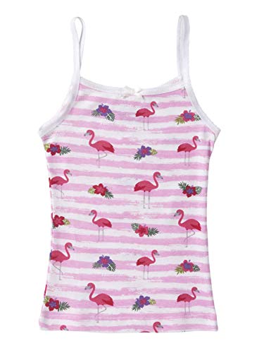 Sportoli Girls 3 Pack 100% Cotton Tagless White and Flamingo Cami Undershirts2